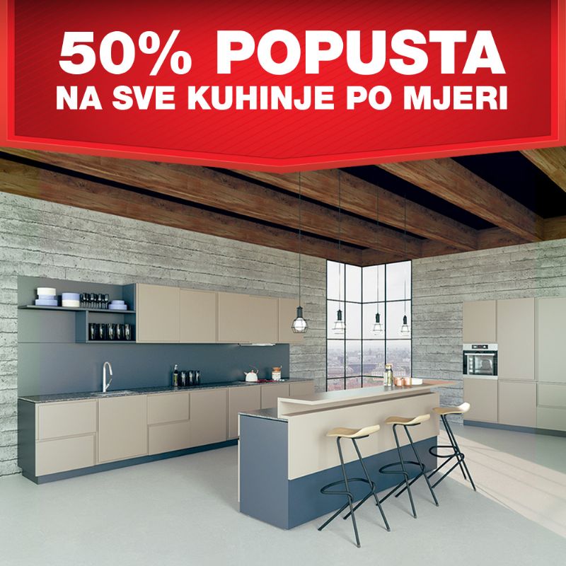 50% NIŽE ZA KUHINJU IZ SNOVA STIŽE!