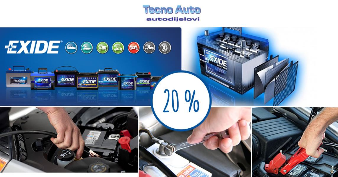 20% popusta na exide akumulatore - TECNO AUTO